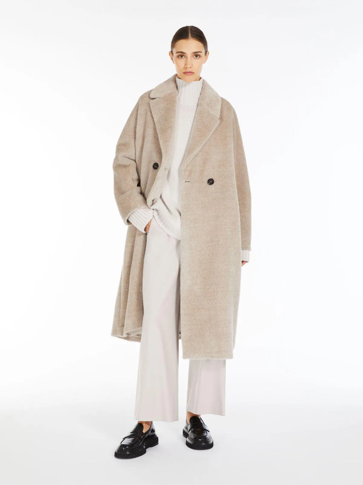 Alpaca and wool teddy bear coat