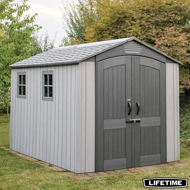 Lifetime 7ft x 12ft (2.14 x 3.57m) Wood Look Storage Shed - Model 60311U