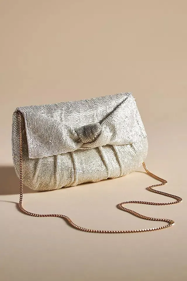 Maeve Beaded Bow Chain-Strap Clutch Bag