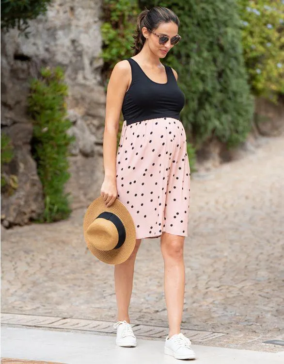 Layered Jumper and Pink Spot Maternity Dress Set