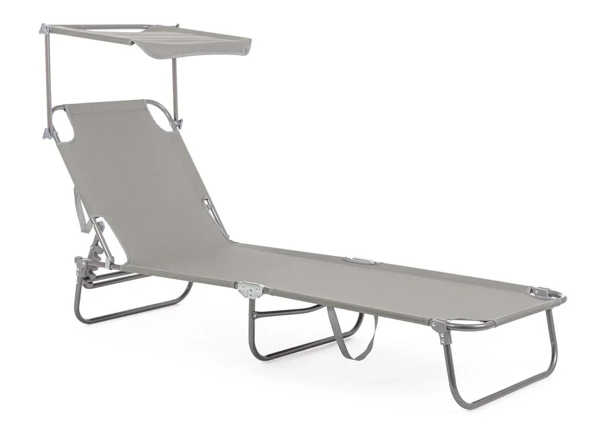 Oristano Grey Sunlounger with Sunshade