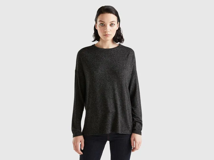 Long sleeve stretch viscose t-shirt