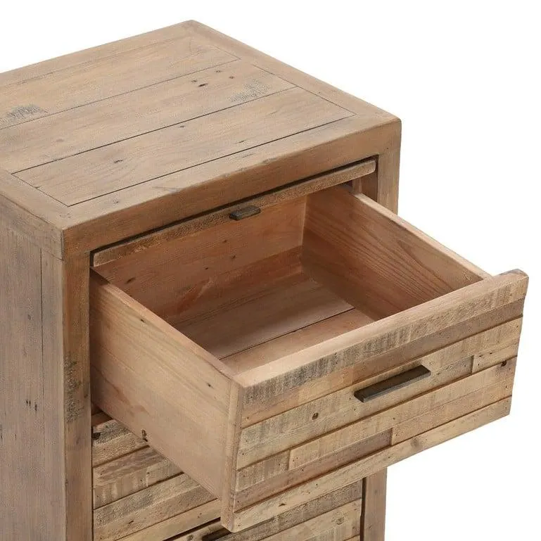 Reclaimed Wood 3 Drawer Bedside Table