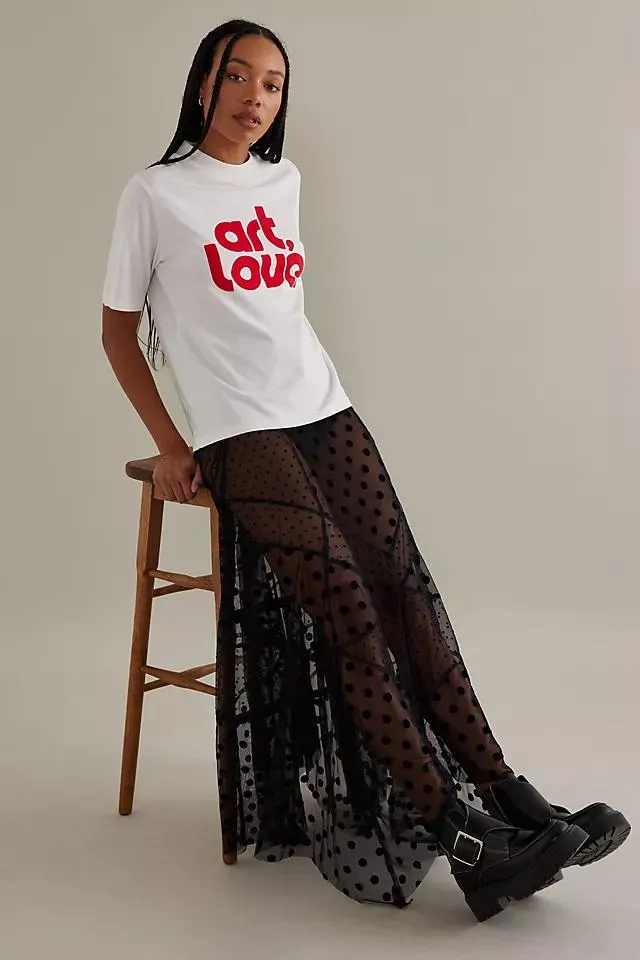 Thinking MU Mock-Neck Organic Cotton Art & Love Graphic T-Shirt