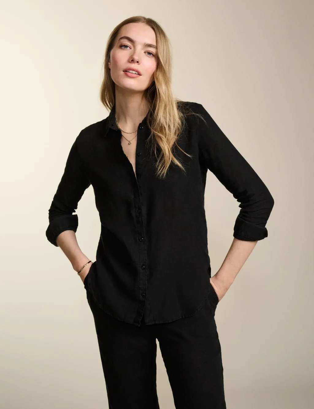 Pure Linen Collared Shirt