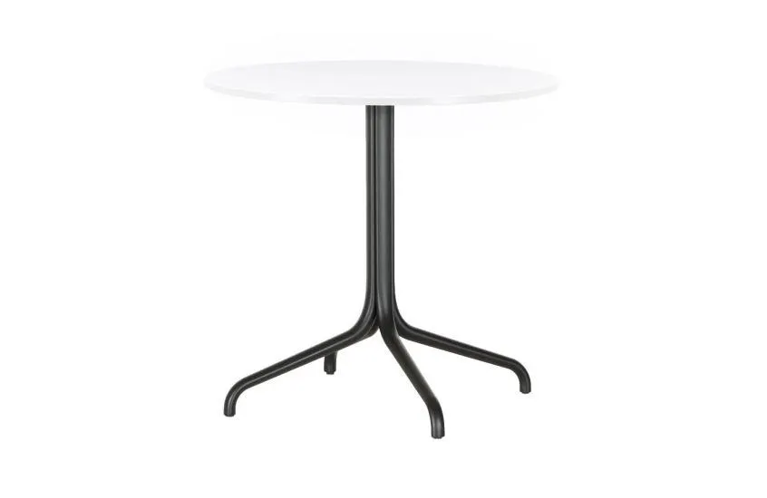 Belleville Round Table White Top Deep Black Base