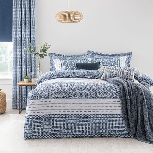 Jax Blue Mosaic Duvet Cover and Pillowcase Set