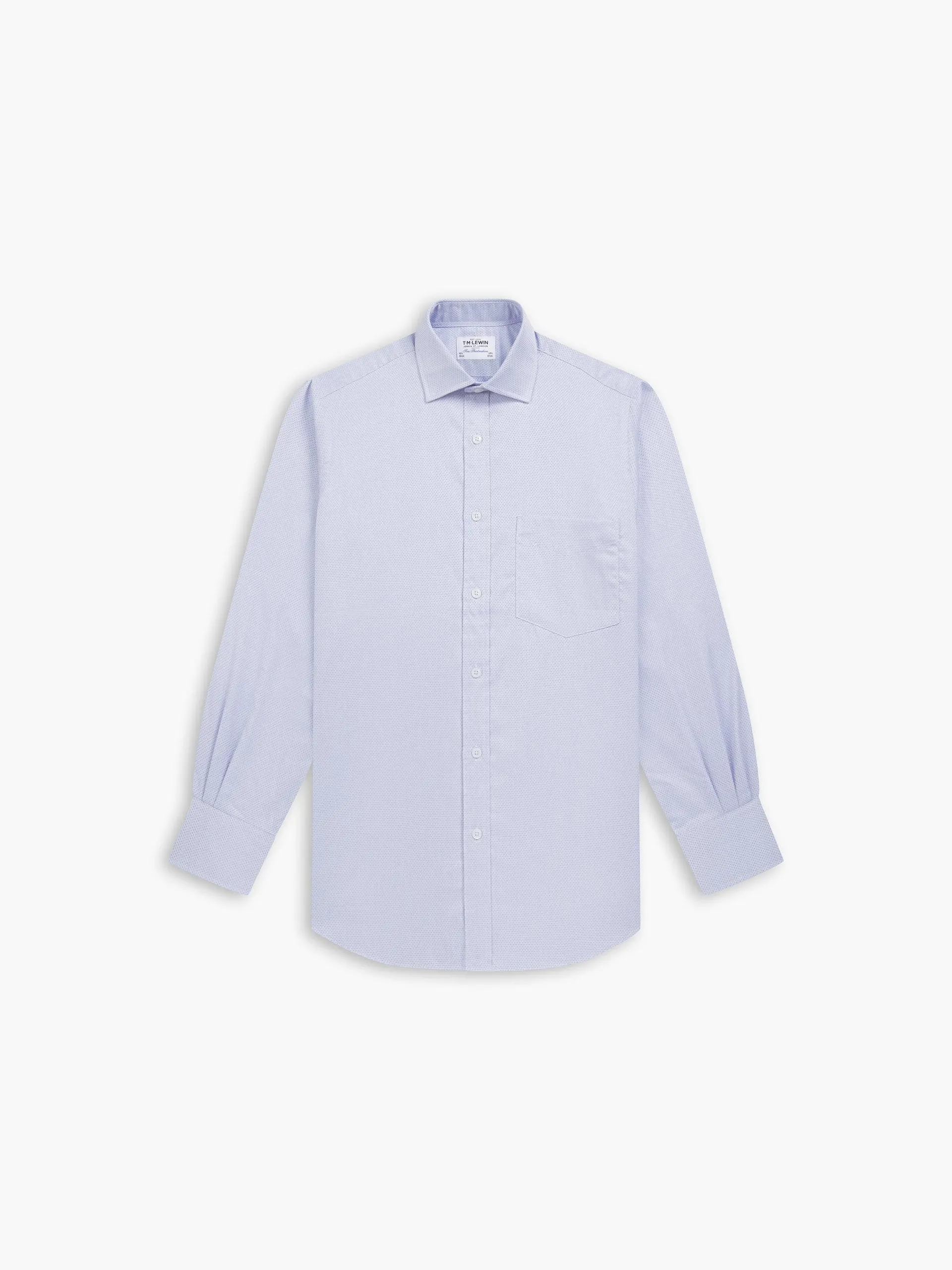 Blue Diamond Geometric Dobby Slim Fit Single Cuff Classic Collar Shirt