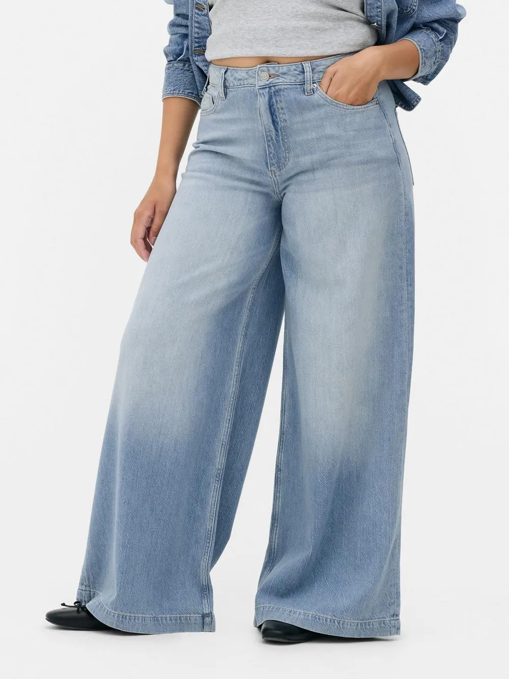 High-Waisted Palazzo Jeans