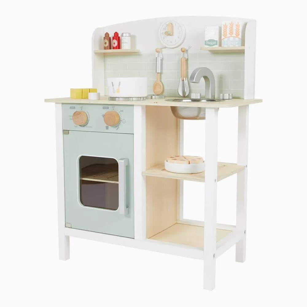 Let's Bake Wooden Play Kitchen Set, Mint