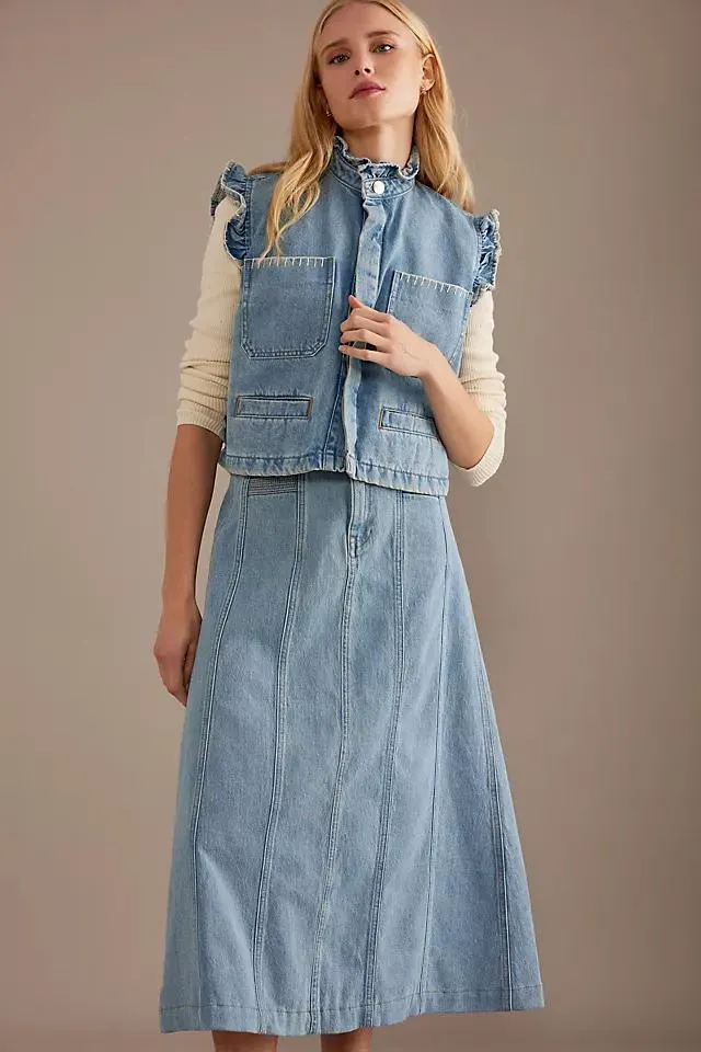 Seventy + Mochi Willow Denim Maxi Skirt