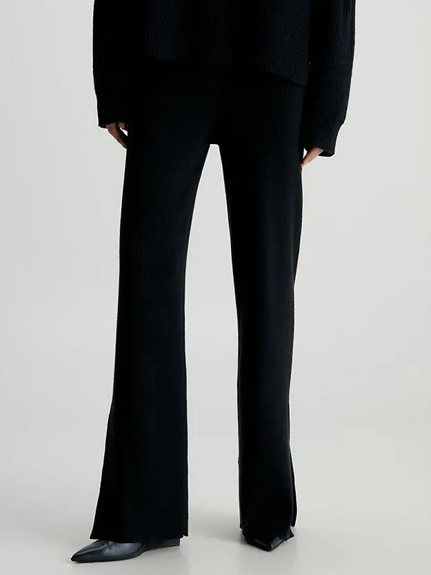 Ribbed Wide Leg Trousers