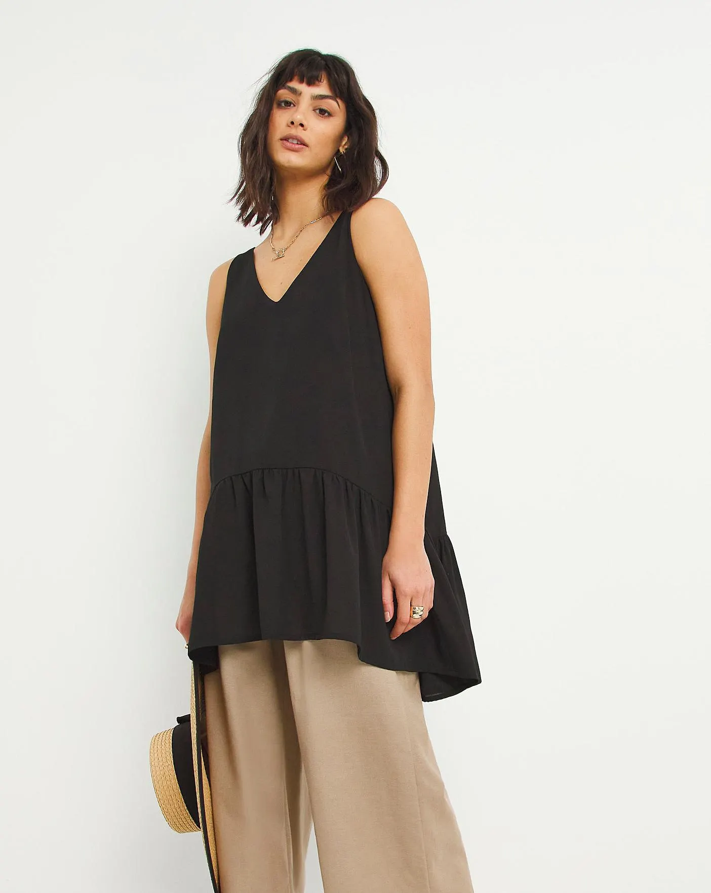 Black Smock Sleeveless Tunic