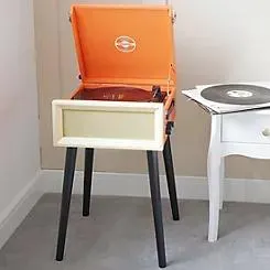 Steepletone 3 Speed Record Player with Bluetooth & FM Radio- Orange