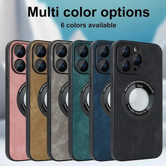 Phone Case For Apple With Magsafe iPhone 14 13 12 11 Plus Pro Max Bumper Frame Magnetic Support Wireless Charging Solid Colored TPU PU Leather
