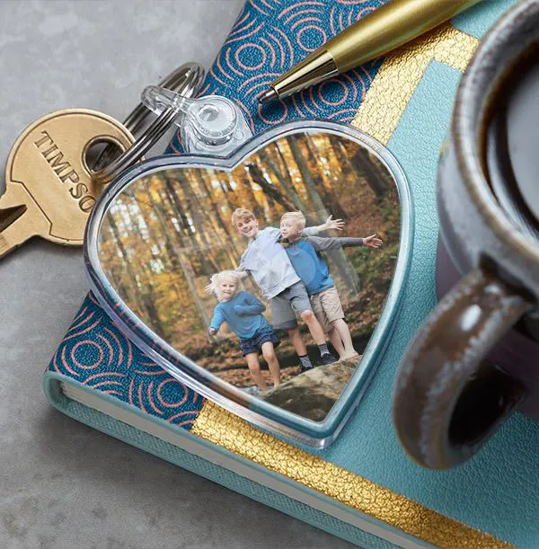 Full Photo Upload Heart Keyring