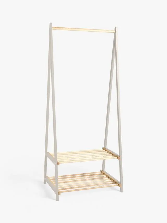 Ash Wood & Bamboo Garment/Clothes Rail, Linen