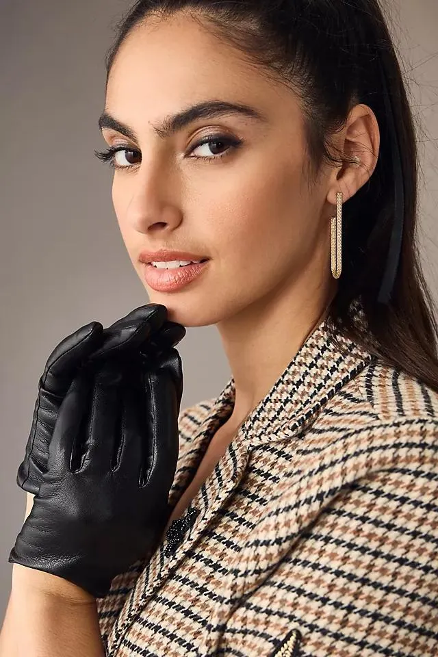 Maeve Short Faux-Leather Texting Gloves