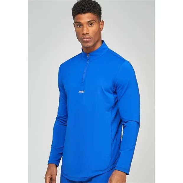 Camo Sports Muscle Fit Quarter Zip Long Sleeve Top Mens