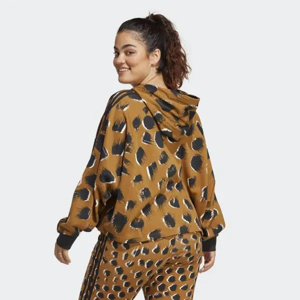 Sudadera con capucha Essentials Animal Print 3 bandas (Tallas grandes)