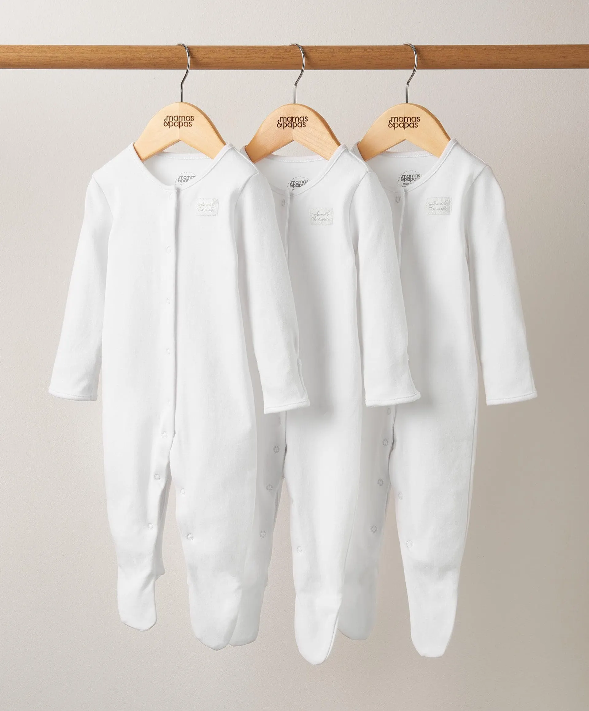 Baby Sleepsuit Multipack (3 Pack) - White