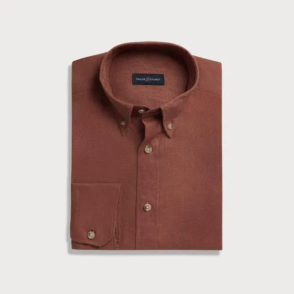 Brown red linen shirt