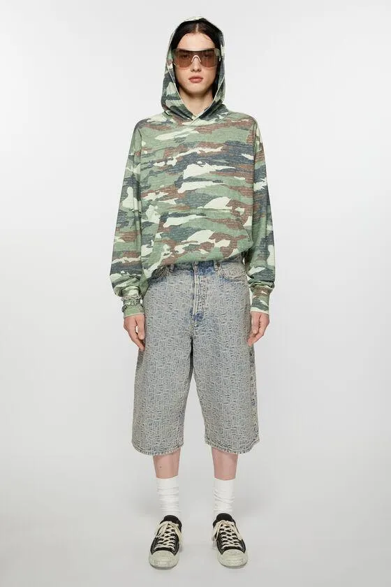 Monogram denim shorts - Loose fit