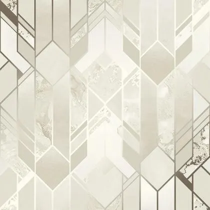 Liquid Marble Geometric Wallpaper in Cream