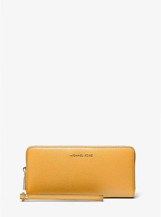 Pebbled Leather Continental Wristlet
