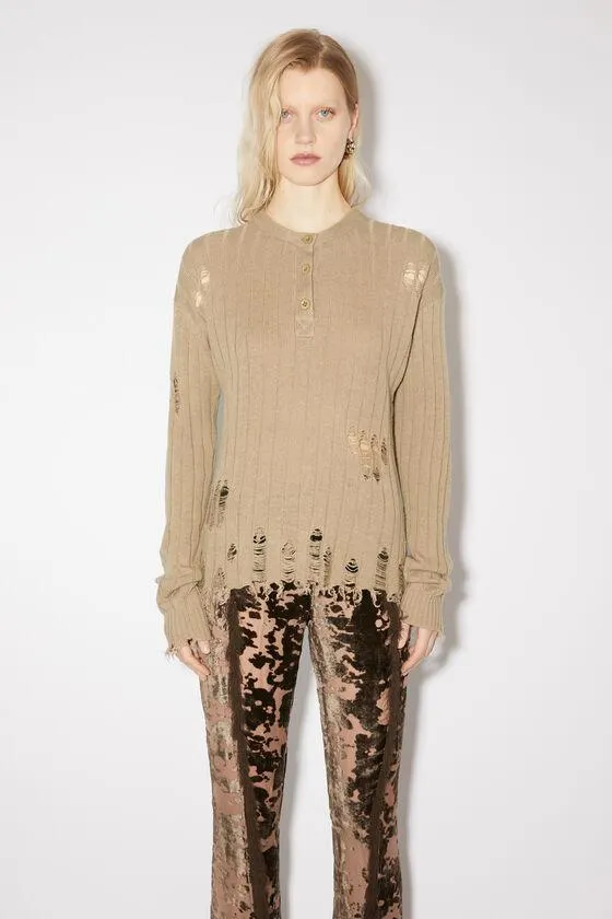 Distressed polo shirt