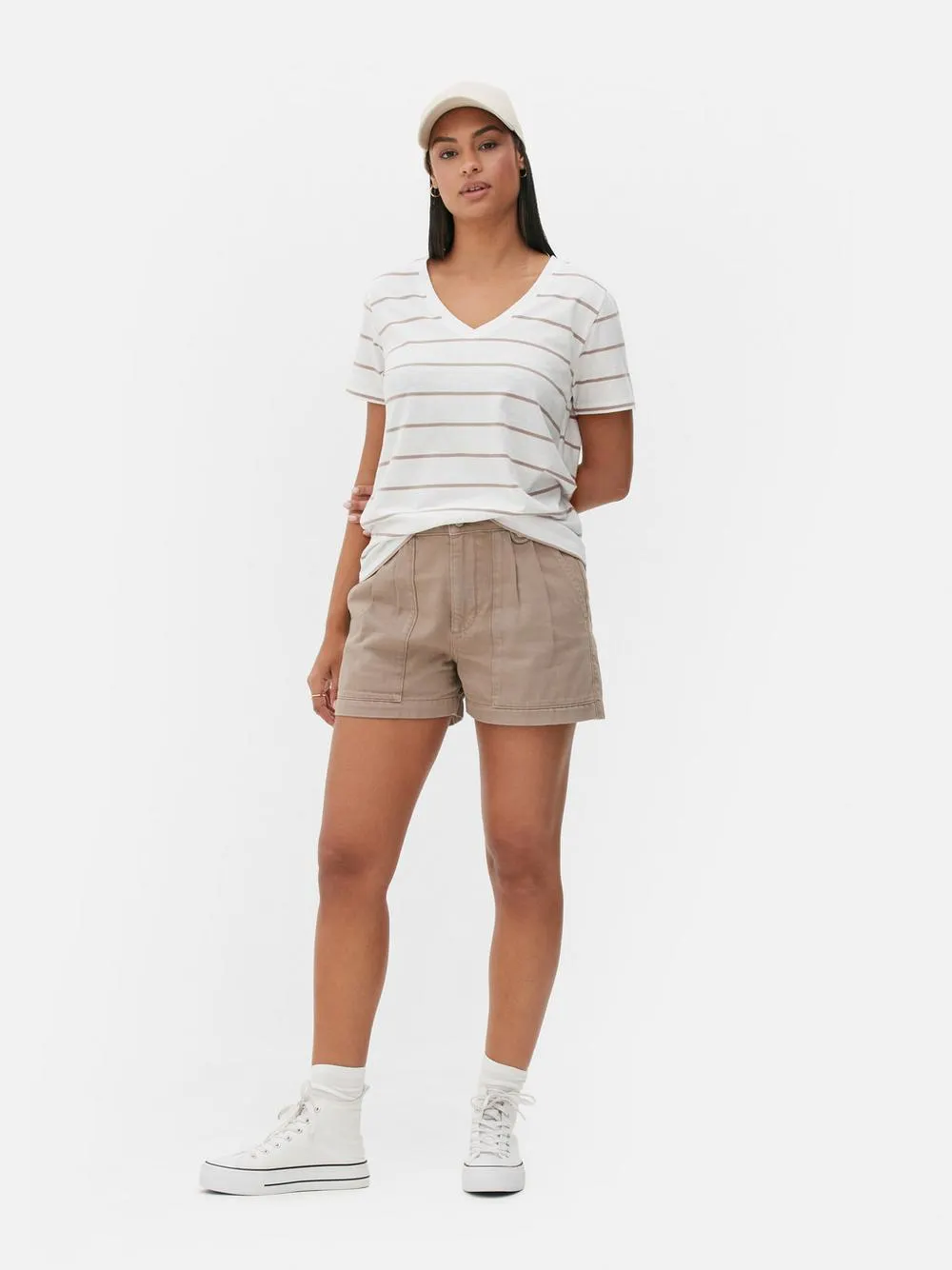 V-Neck Striped T-Shirt