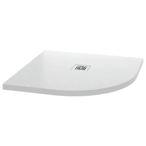 Wickes 25mm White Textured Quadrant Shower Tray - 800 x 800mm