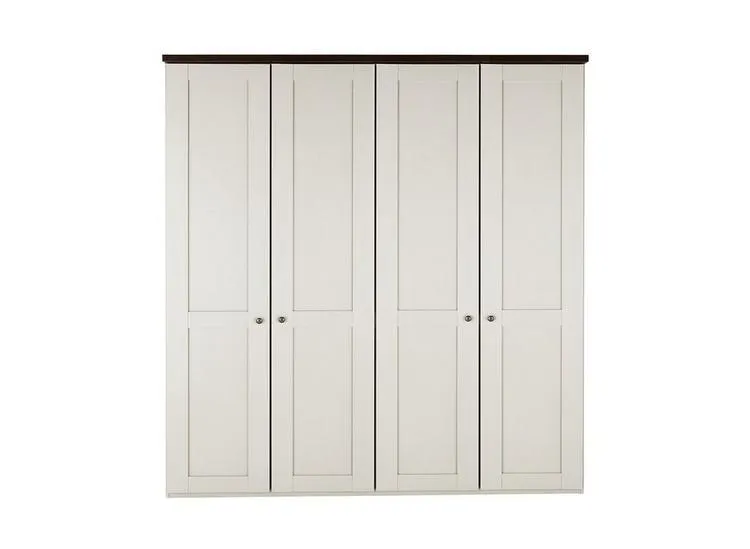 Sloane 4-Door Wardrobe - Champagne and Dark Wood