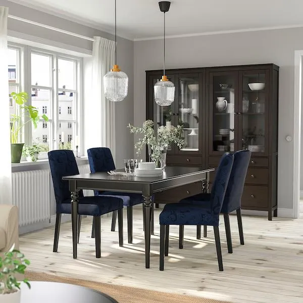 Extendable table, black,