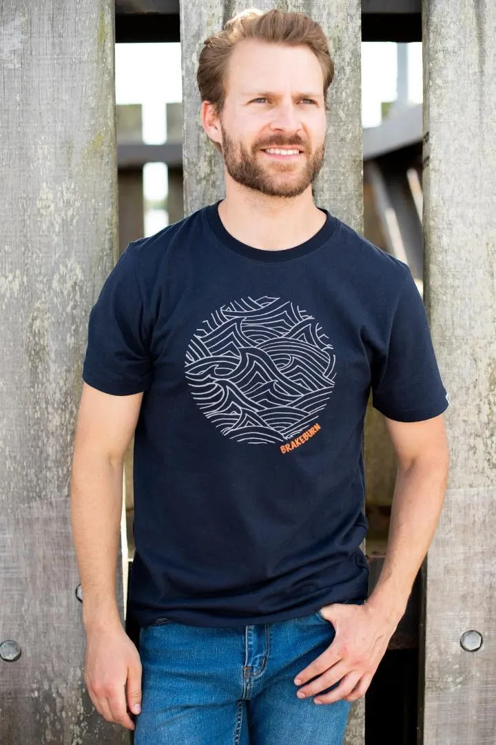 Brakeburn Waves Circle Tee - Navy