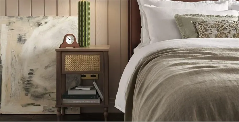 Vintage Rattan Bedside