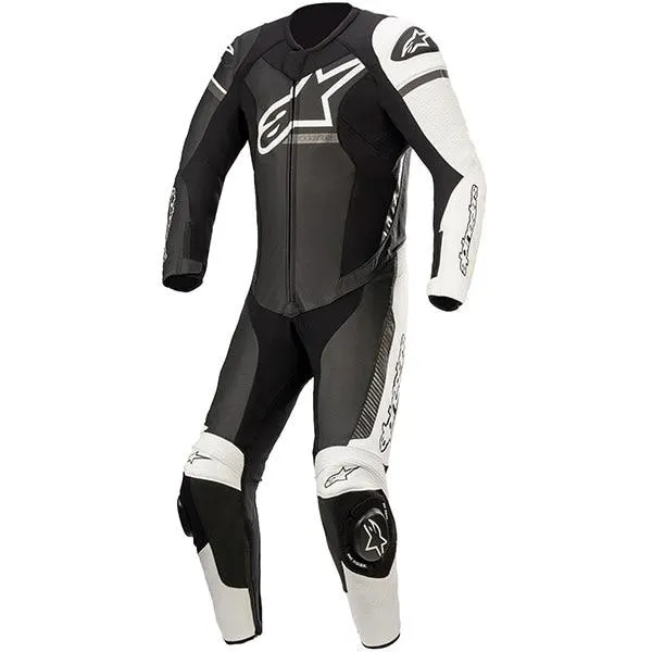 Alpinestars GP Force Phantom One Piece Leather Suit - Black / White / Metallic Grey