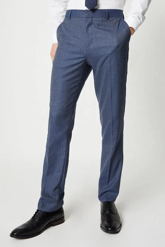Dusty Blue Semi Plain Suit Trouser
