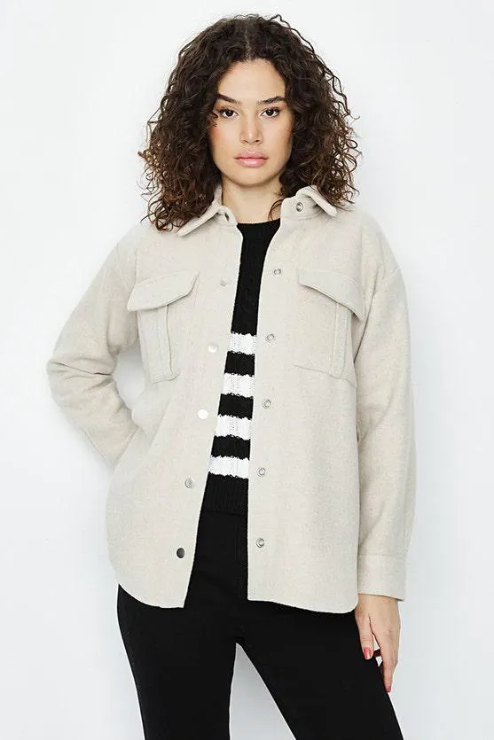 Oatmeal Popper Detail Shacket