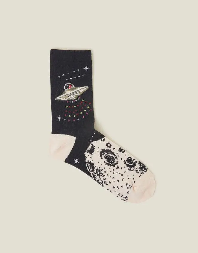 Spaceship Scene Socks