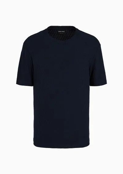 Viscose and cashmere jacquard jersey crew-neck T-shirt