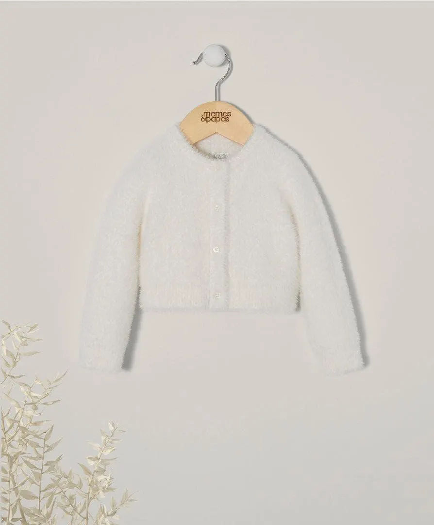 White Fluffy Cardigan