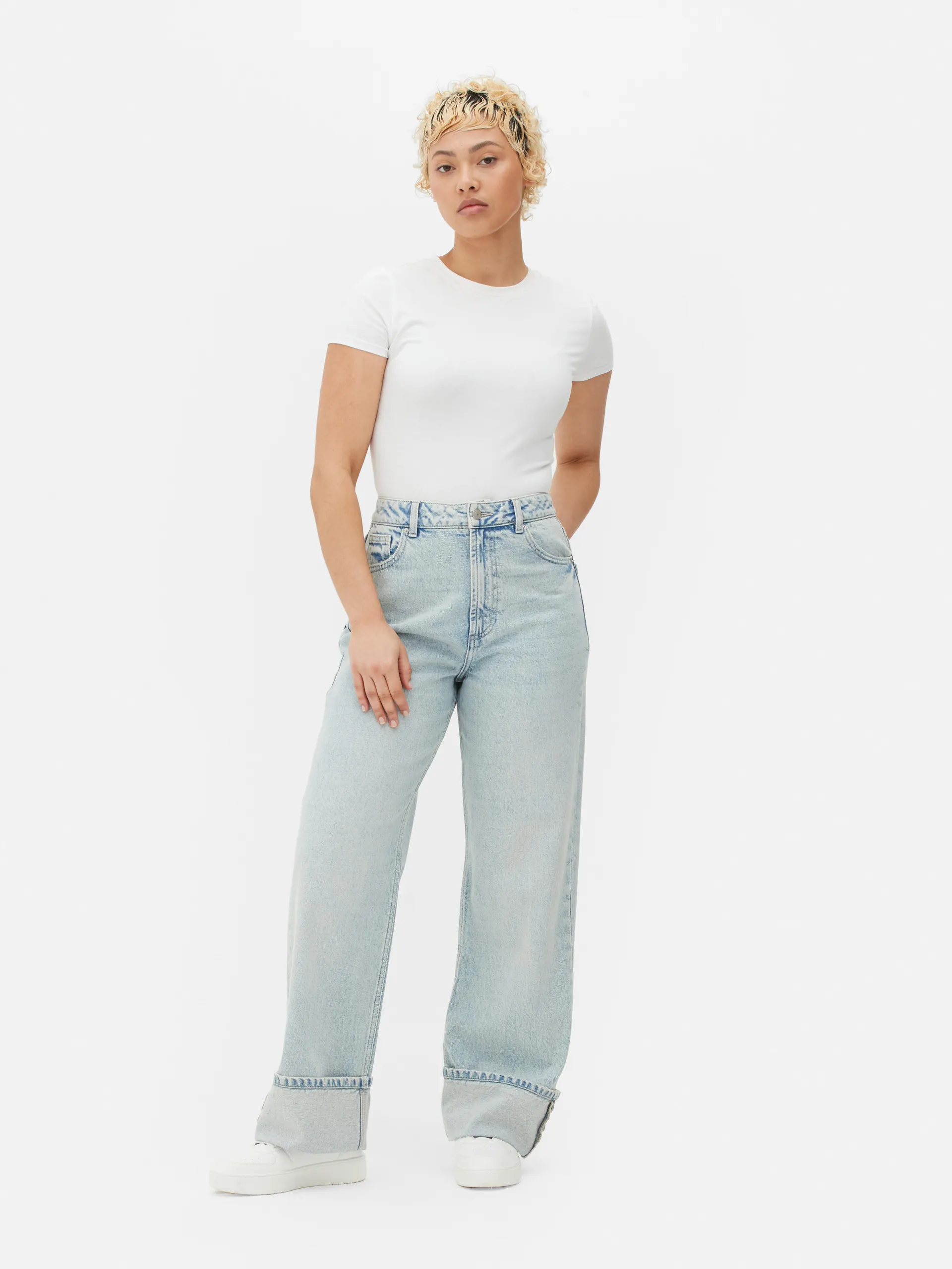 Jean droit à revers