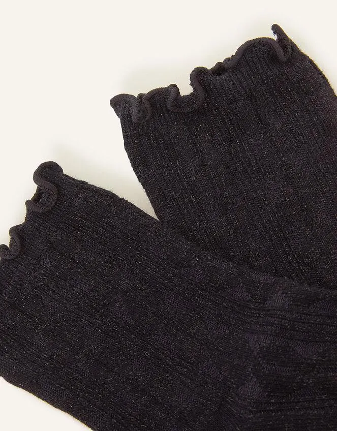 Sparkle Cable Crop Socks Blue