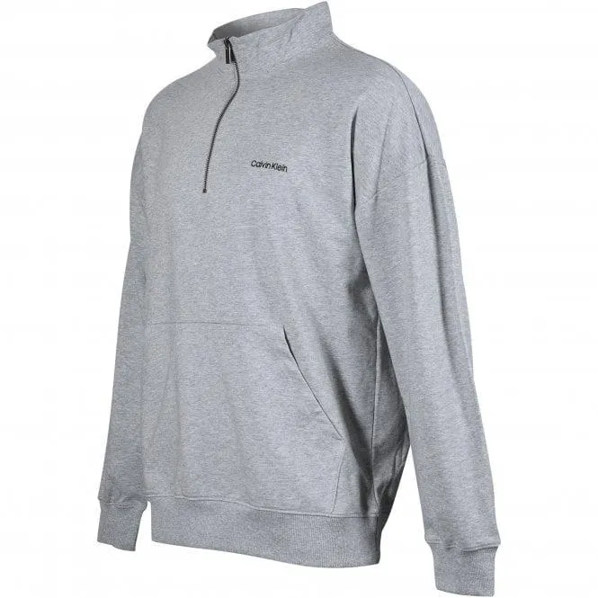 Calvin Klein Embroidered Logo Qtr-Zip Track Jacket, Grey Heather