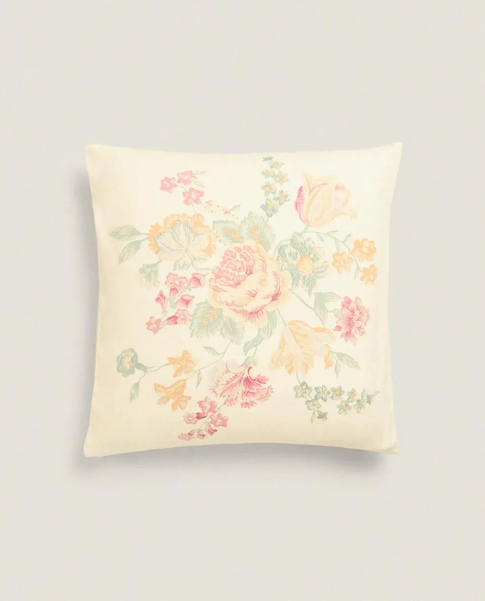 FLORAL PRINT CUSHION COVER
