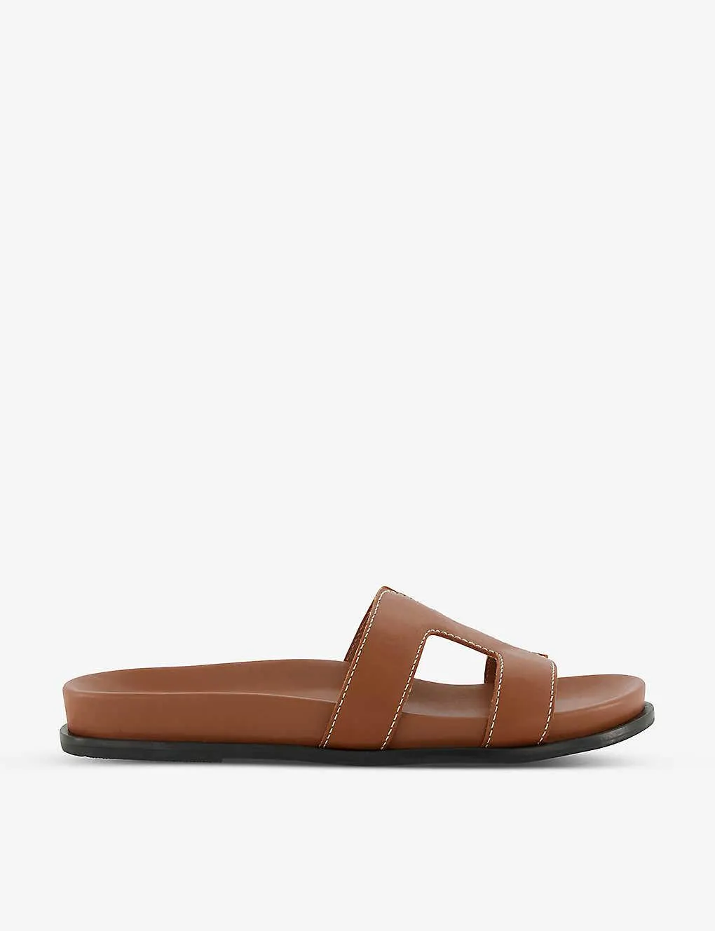 Loupa comfort-footbed leather sliders