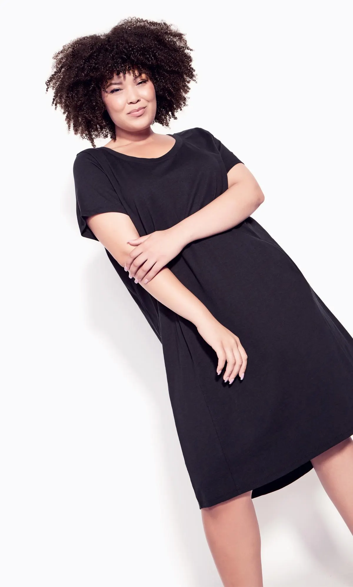 Evans Black Drape Pocket Dress