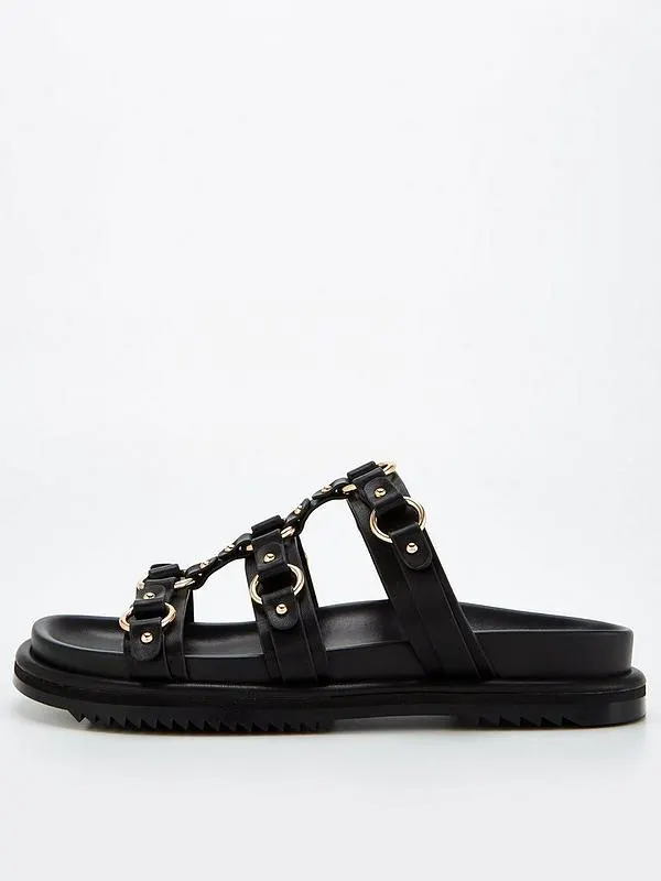 Metal Trim Slider Footbed Sandal
