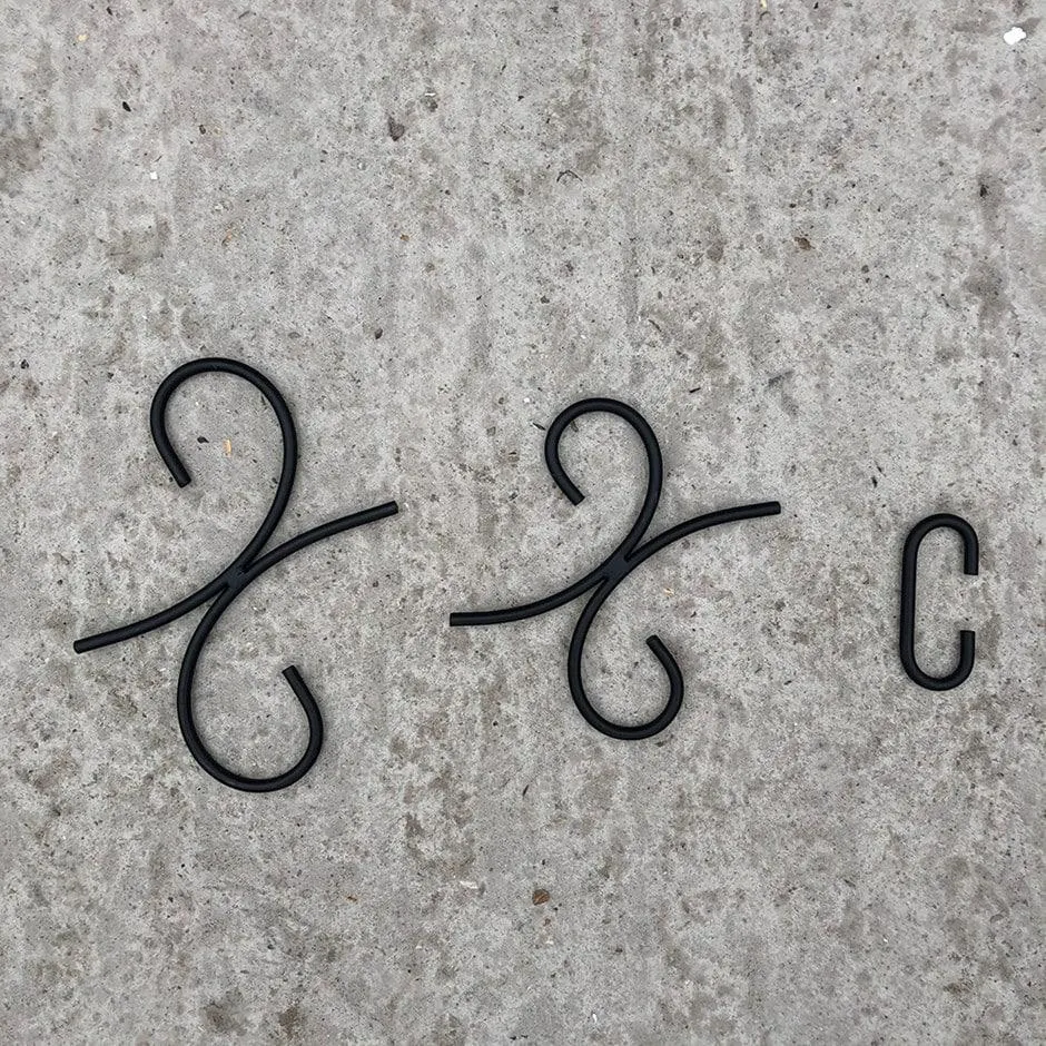 Bird feeder hooks charcoal - set of 7